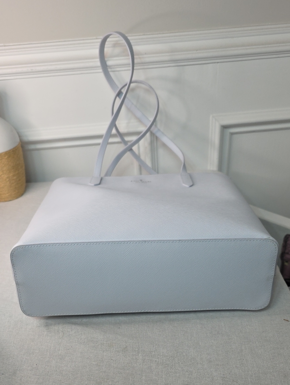 kate spade light gray leather tote - Picture 6 of 7